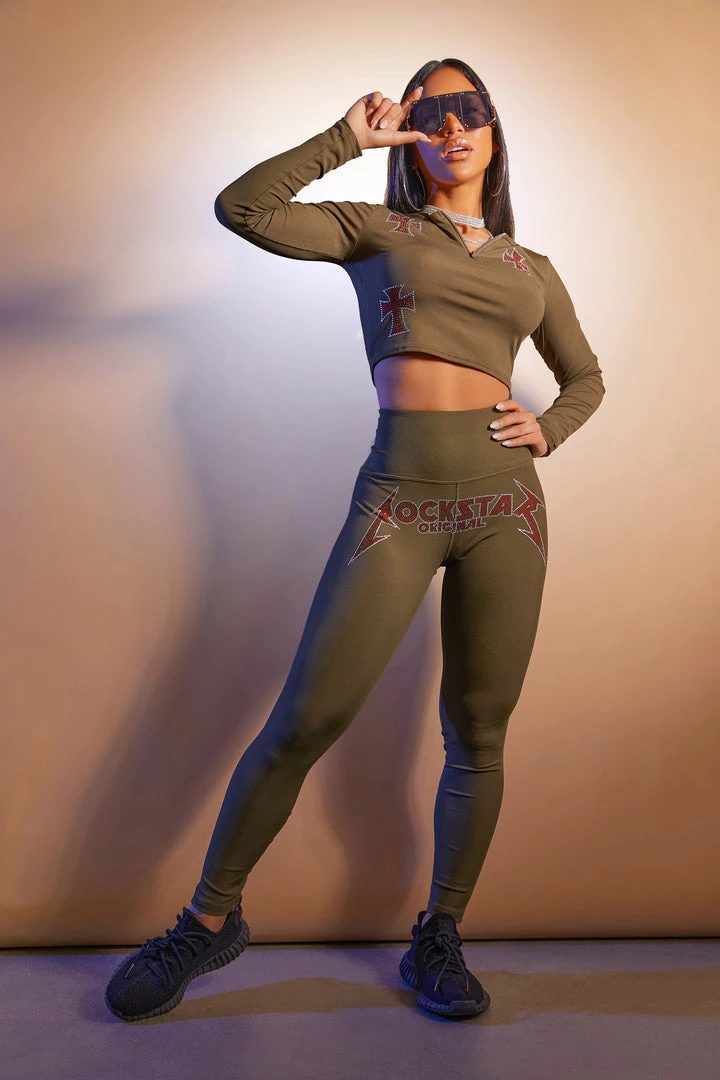 WOMENS ACTIVEWEAR CLAUDIA RIBBED ACTIVE SET-OLIVE 3 WOMENS ACTIVEWEAR CLAUDIA RIBBED ACTIVE SET-OLIVE