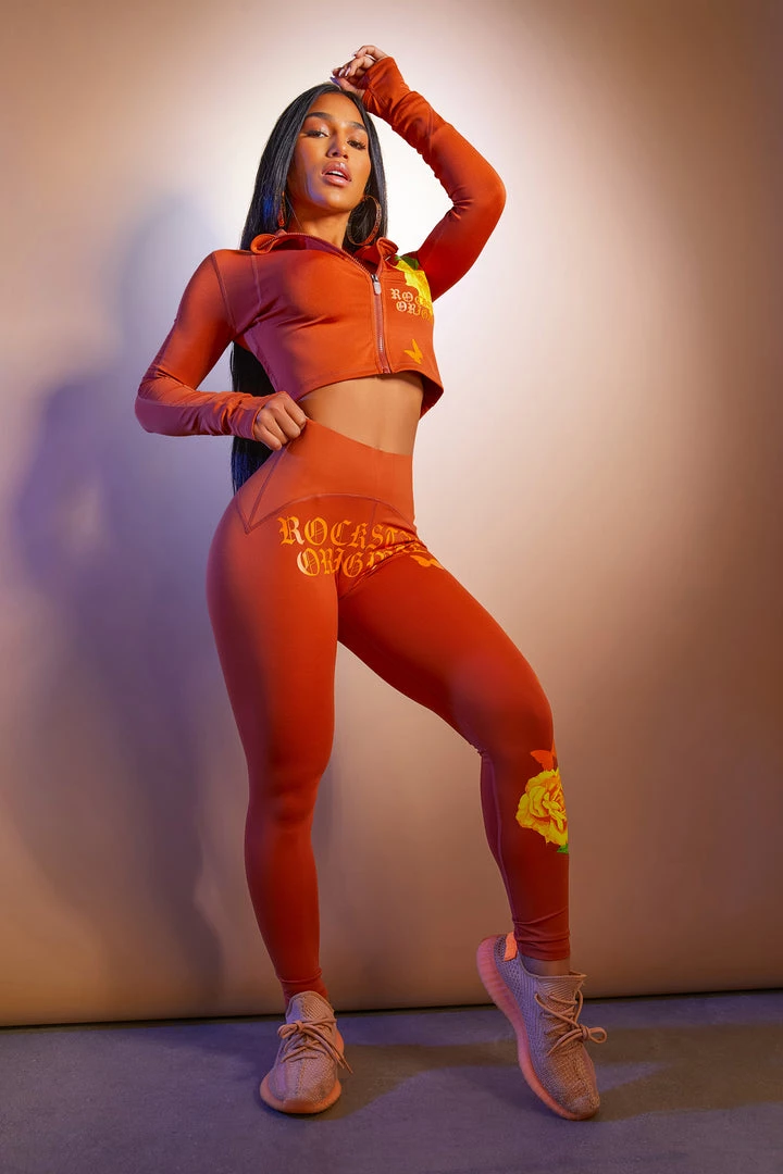 WOMENS ACTIVEWEAR BLOSSOM TUMMY TUCK ACTIVE SET-BROWN 4 WOMENS ACTIVEWEAR BLOSSOM TUMMY TUCK ACTIVE SET-BROWN