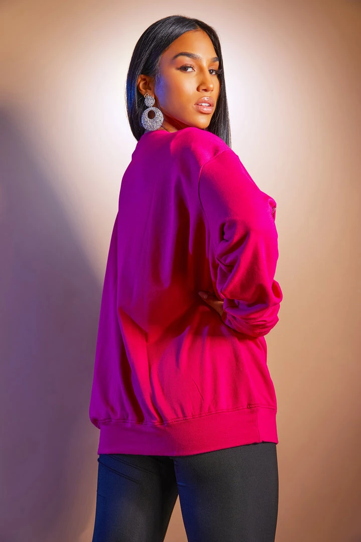 WOMENS HOODIES & SWEATSHIRTS VERGE CREWNECK SWEATSHIRT-FUCHSIA Best Seller 6 WOMENS HOODIES & SWEATSHIRTS VERGE CREWNECK SWEATSHIRT-FUCHSIA Best Seller