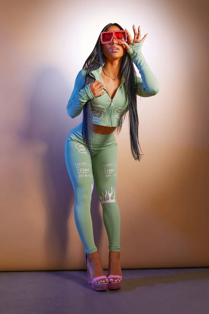 WOMENS ACTIVEWEAR BANKROLL TUMMY TUCK ACTIVE SET-GREEN Best Seller 2 WOMENS ACTIVEWEAR BANKROLL TUMMY TUCK ACTIVE SET-GREEN Best Seller