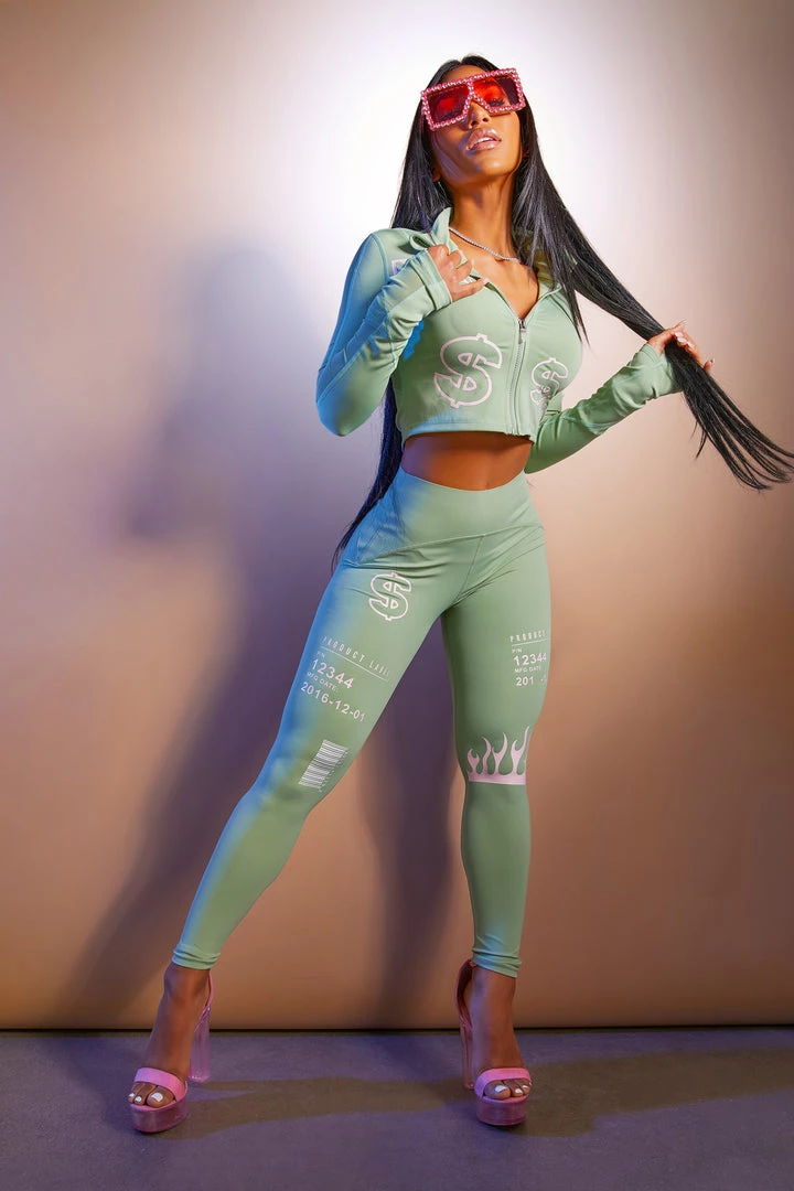 WOMENS ACTIVEWEAR BANKROLL TUMMY TUCK ACTIVE SET-GREEN Best Seller 4 WOMENS ACTIVEWEAR BANKROLL TUMMY TUCK ACTIVE SET-GREEN Best Seller