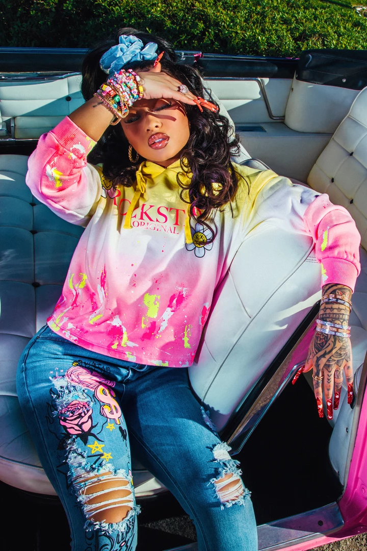 WOMENS HOODIES & SWEATSHIRTS INDIA LOVE IN DAISY CHAIN TIE DYE HOODIE-YELLOW/MULTI 2 WOMENS HOODIES & SWEATSHIRTS INDIA LOVE IN DAISY CHAIN TIE DYE HOODIE-YELLOW/MULTI