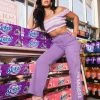 WOMENS JEANS SAVANNA CARGO WIDE LEG JEAN-PURPLE Best Seller