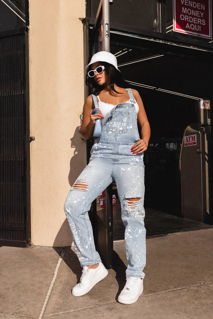 WOMENS ROMPERS & JUMPSUITS HALO DISTRESSED OVERALL-LIGHT WASH Best Seller 2 WOMENS ROMPERS & JUMPSUITS HALO DISTRESSED OVERALL-LIGHT WASH Best Seller