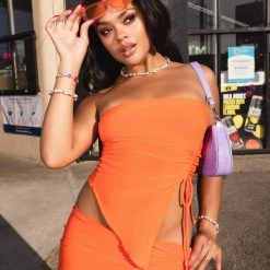 WOMENS DRESSES KIARA SKIRT SET-ORANGE Best Seller