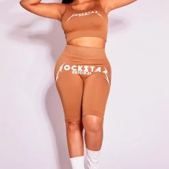 WOMENS ACTIVE SHORT SETS LILITH BIKER SHORT SET-MOCHA