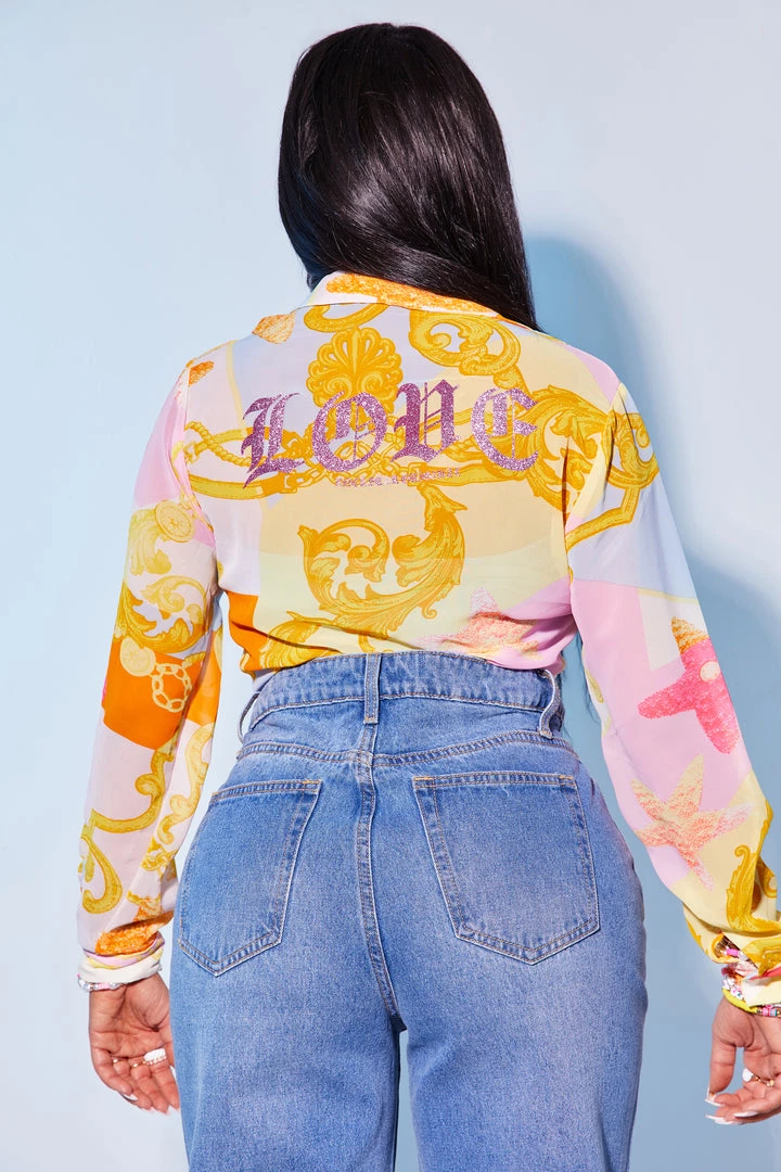 WOMENS TOPS CALYPSO CHIFFON TOP-PINK/ORANGE Best Seller 6 WOMENS TOPS CALYPSO CHIFFON TOP-PINK/ORANGE Best Seller