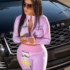 WOMENS ACTIVEWEAR BELLATRIX HIGH WAISTED ACTIVEWEAR SET-FUCSHIA