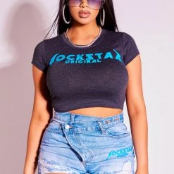 WOMENS TEES LUNA T-SHIRT-CHARCOAL Best Seller