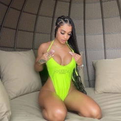 WOMENS SHAPEWEAR Best Seller MARILYN ONE-PIECE SWIMSUIT-NEON GREEN