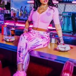 WOMENS JEANS INDIA LOVE IN PARTY GIRL SKINNY JEAN-PINK