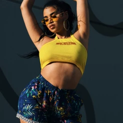 WOMENS SHORTS AYZAL CROCHET TRIM SHORT-ROYAL BLUE