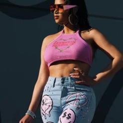 WOMENS TOPS KORI HALTER NECK TANK-PINK Best Seller 9 WOMENS TOPS KORI HALTER NECK TANK-PINK Best Seller