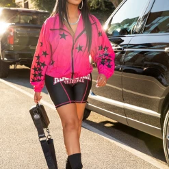 WOMENS ACTIVE SHORT SETS TURBO BIKE SHORT SET-BLACK/PINK