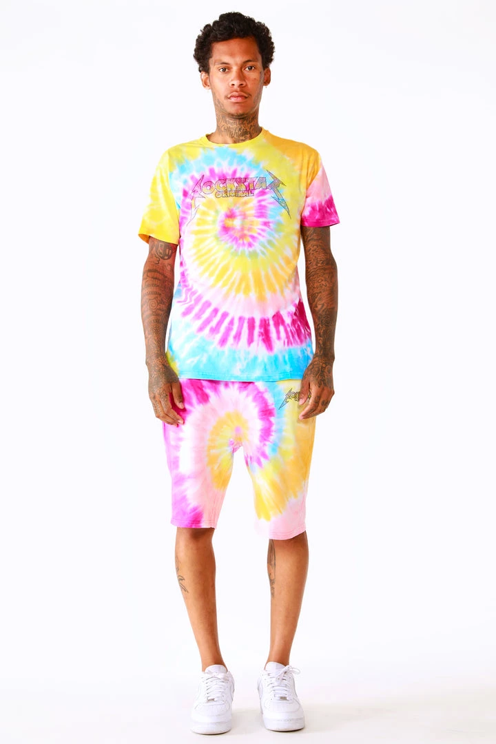 MENS SHORT SETS ZEPPLIN TIE DYE SHORT SET-ORG/PINK Track Sets 2 MENS SHORT SETS ZEPPLIN TIE DYE SHORT SET-ORG/PINK Track Sets