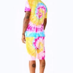 MENS SHORT SETS ZEPPLIN TIE DYE SHORT SET-ORG/PINK Track Sets 32 MENS SHORT SETS ZEPPLIN TIE DYE SHORT SET-ORG/PINK Track Sets