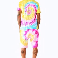 MENS SHORT SETS ZEPPLIN TIE DYE SHORT SET-ORG/PINK Track Sets 33 MENS SHORT SETS ZEPPLIN TIE DYE SHORT SET-ORG/PINK Track Sets