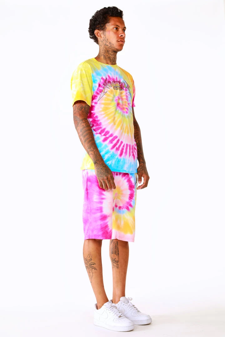 MENS SHORT SETS ZEPPLIN TIE DYE SHORT SET-ORG/PINK Track Sets 17 MENS SHORT SETS ZEPPLIN TIE DYE SHORT SET-ORG/PINK Track Sets