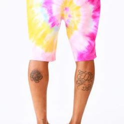 MENS SHORT SETS ZEPPLIN TIE DYE SHORT SET-ORG/PINK Track Sets 28 MENS SHORT SETS ZEPPLIN TIE DYE SHORT SET-ORG/PINK Track Sets
