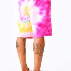 MENS SHORT SETS ZEPPLIN TIE DYE SHORT SET-ORG/PINK Track Sets 30 MENS SHORT SETS ZEPPLIN TIE DYE SHORT SET-ORG/PINK Track Sets
