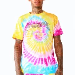MENS SHORT SETS ZEPPLIN TIE DYE SHORT SET-ORG/PINK Track Sets 21 MENS SHORT SETS ZEPPLIN TIE DYE SHORT SET-ORG/PINK Track Sets