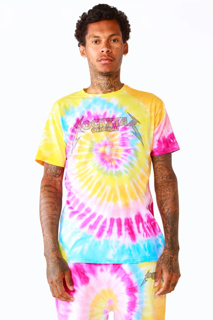 MENS SHORT SETS ZEPPLIN TIE DYE SHORT SET-ORG/PINK Track Sets 4 MENS SHORT SETS ZEPPLIN TIE DYE SHORT SET-ORG/PINK Track Sets
