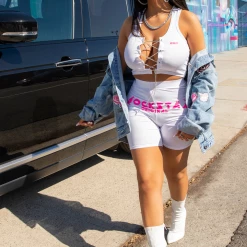 WOMENS ACTIVE SHORT SETS SALOME BIKER SHORT SET-WHITE 9 WOMENS ACTIVE SHORT SETS SALOME BIKER SHORT SET-WHITE