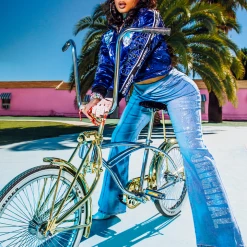 WOMENS OUTERWEAR INDIA LOVE IN CHLOE PUFFER JACKET-METALLIC BLUE Best Seller