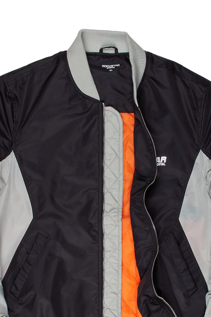 MENS JACKETS AKI BOMBER JACKET-BLACK/GREY 3 MENS JACKETS AKI BOMBER JACKET-BLACK/GREY