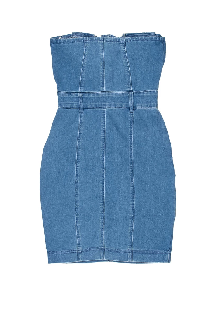 WOMENS DRESSES ALANIS DENIM MINI DRESS-MED.WASH 3 WOMENS DRESSES ALANIS DENIM MINI DRESS-MED.WASH