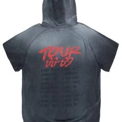 MENS HOODIES & SWEATSHIRTS ANGUS SHORT SLEEVE HOODIE-BLACK