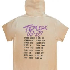 MENS HOODIES & SWEATSHIRTS ANGUS SHORT SLEEVE HOODIE-BEIGE Tops