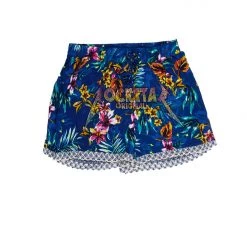 WOMENS SHORTS AYZAL CROCHET TRIM SHORT-ROYAL BLUE