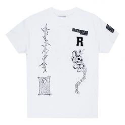 MENS TEES AZIEL GRAPHIC T-SHIRT-WHITE