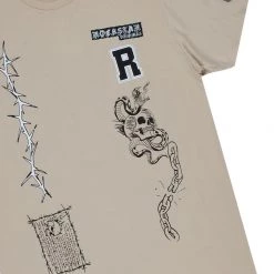 MENS TEES Tops AZIEL GRAPHIC T-SHIRT-BEIGE