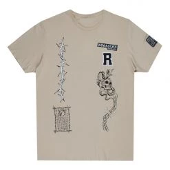 MENS TEES Tops AZIEL GRAPHIC T-SHIRT-BEIGE