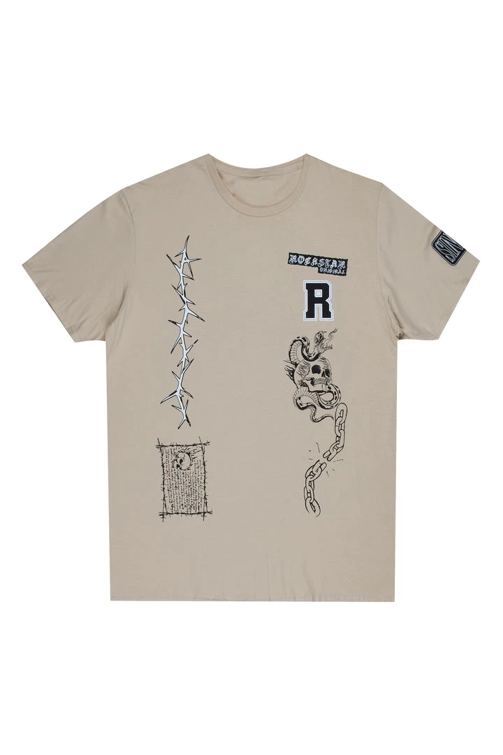 MENS TEES Tops AZIEL GRAPHIC T-SHIRT-BEIGE 1 MENS TEES Tops AZIEL GRAPHIC T-SHIRT-BEIGE