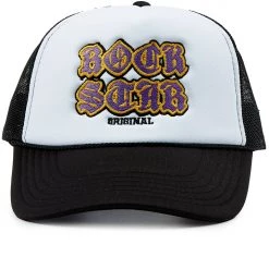 MENS ACCESSORIES BASTIAN VARSITY TRUCKER HAT-BLACK/WHITE