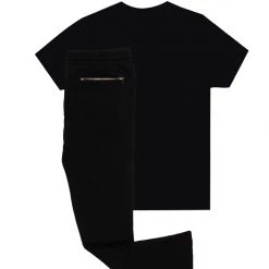 MENS TRACK SETS BERLIN T-SHIRT STACKED FLARE TRACKSET-BLACK 17 MENS TRACK SETS BERLIN T-SHIRT STACKED FLARE TRACKSET-BLACK