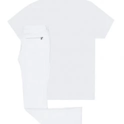 MENS TRACK SETS BERLIN T-SHIRT STACKED FLARE TRACKSET-WHITE