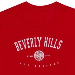 WOMENS TEES BEVERLY HILLS CROP TEE-RED Best Seller