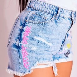 WOMENS SHORTS LOLITA HIGH WAISTED DISTRESSED SHORTS-LIGHT WASH 7 WOMENS SHORTS LOLITA HIGH WAISTED DISTRESSED SHORTS-LIGHT WASH