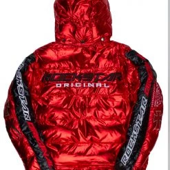 MENS OUTERWEAR BICKS PATCHWORK PUFFER JACKET-RED 7 MENS OUTERWEAR BICKS PATCHWORK PUFFER JACKET-RED