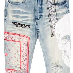 MENS JEANS BILLIE PRINTED JEAN-BLUE Denim