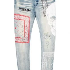 MENS JEANS BILLIE PRINTED JEAN-BLUE Denim