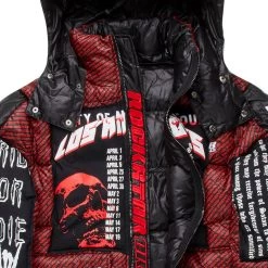 MENS OUTERWEAR BISHOP GRAPHIC PUFFER JACKET-RED/BLACK Jackets & Outerwear 6 MENS OUTERWEAR BISHOP GRAPHIC PUFFER JACKET-RED/BLACK Jackets & Outerwear