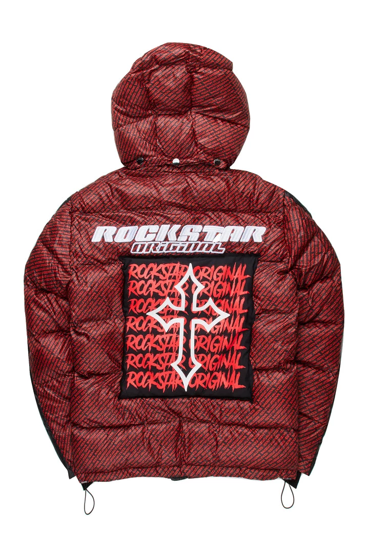 MENS OUTERWEAR BISHOP GRAPHIC PUFFER JACKET-RED/BLACK Jackets & Outerwear 4 MENS OUTERWEAR BISHOP GRAPHIC PUFFER JACKET-RED/BLACK Jackets & Outerwear