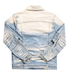 MENS DENIM JACKETS BK BIKER JACKET- LIGHT BLUE 5 MENS DENIM JACKETS BK BIKER JACKET- LIGHT BLUE