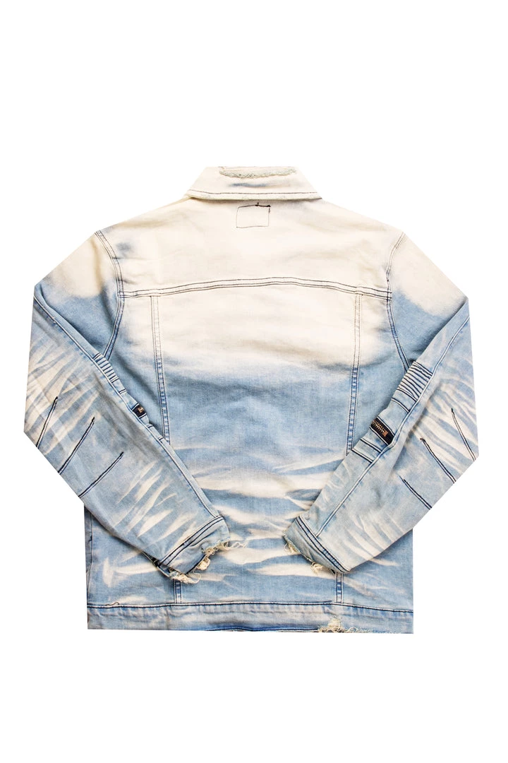 MENS DENIM JACKETS BK BIKER JACKET- LIGHT BLUE 3 MENS DENIM JACKETS BK BIKER JACKET- LIGHT BLUE