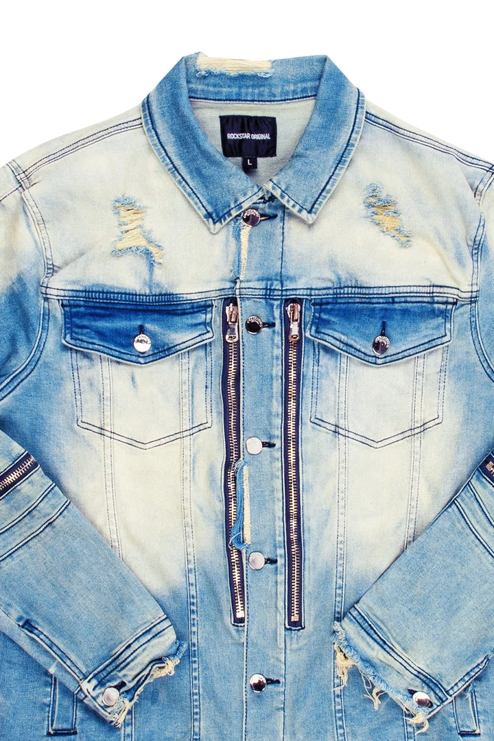 MENS DENIM JACKETS BK BIKER JACKET- DARK BLUE 2 MENS DENIM JACKETS BK BIKER JACKET- DARK BLUE